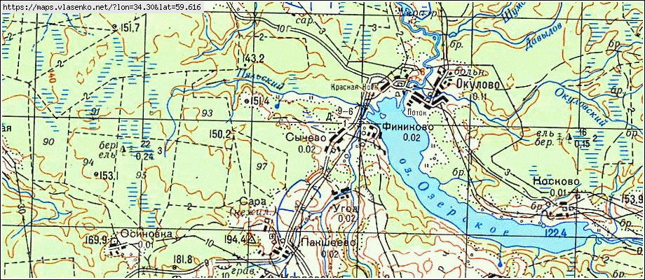Карта СЫЧЕВО, Ленинградская область, Бокситогорский район