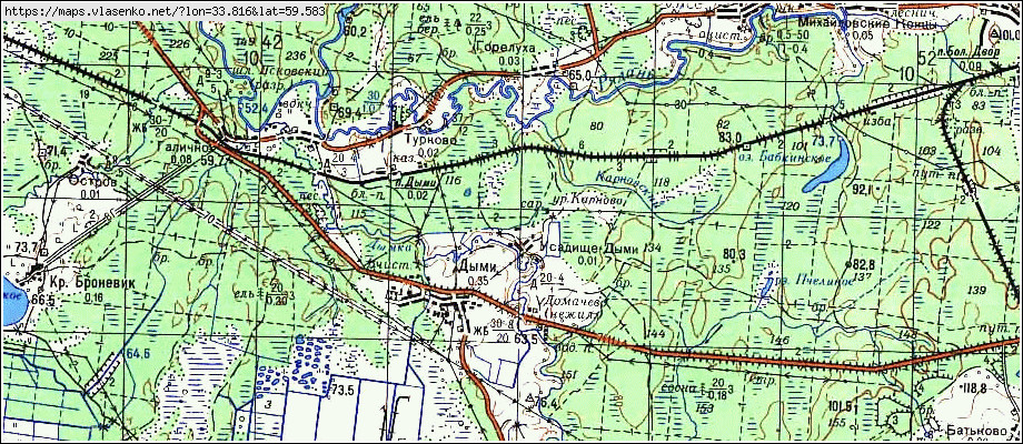Карта УСАДИЩЕ ДЫМИ, Ленинградская область, Бокситогорский район