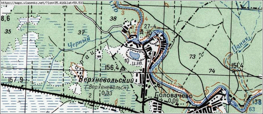 Карта ВЕРХНЕВОЛЬСКИЙ, Ленинградская область, Бокситогорский район