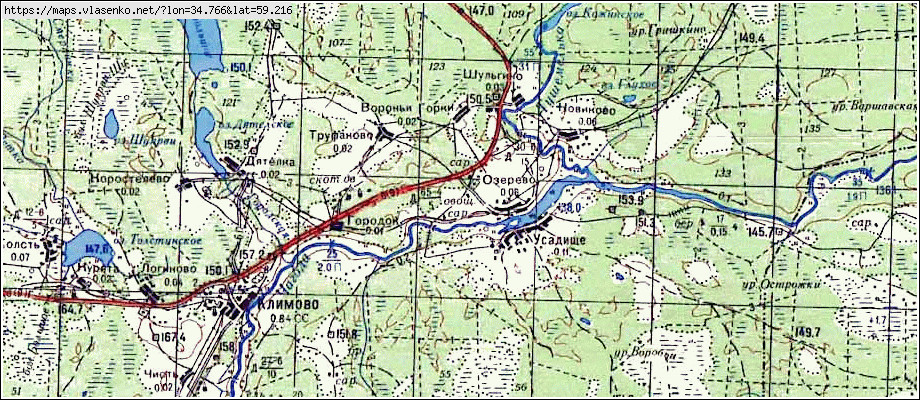Карта ВОРОНЬИ ГОРКИ, Ленинградская область, Бокситогорский район