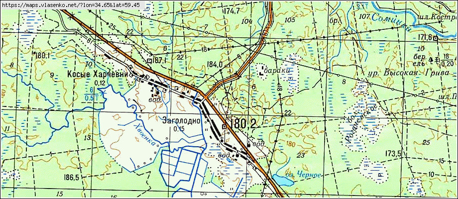 Карта ЗАГОЛОДНО, Ленинградская область, Бокситогорский район