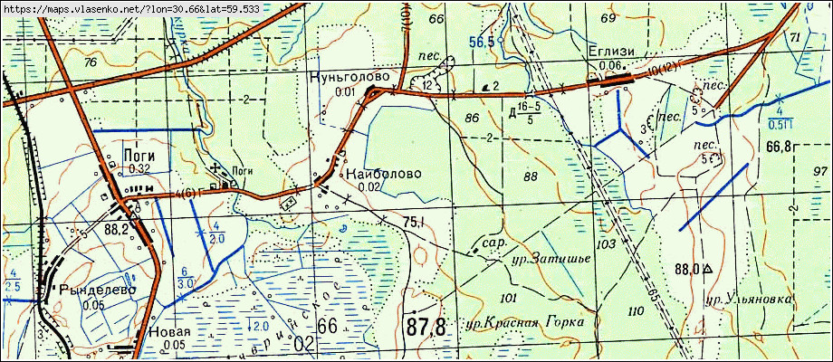 Карта БОЛЬШИЕ-КОЛПАНЫ, Ленинградская область, Гатчинский район