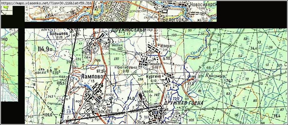 Карта ИЗОРА, Ленинградская область, Гатчинский район