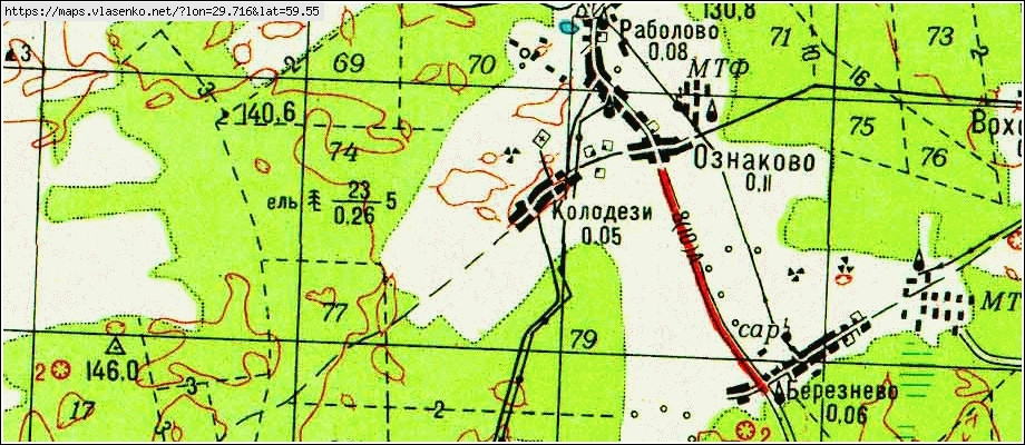 Карта КОЛОДЕЗИ, Ленинградская область, Гатчинский район
