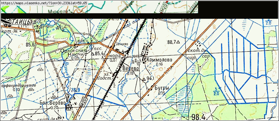 Карта КОММОЛОВО, Ленинградская область, Гатчинский район