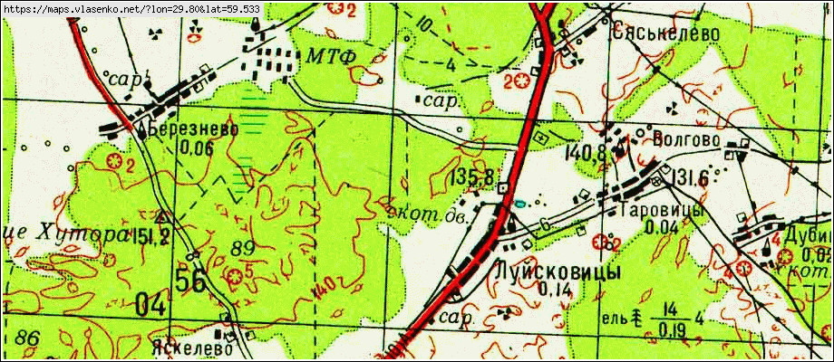 Карта ЛУЙСКОВИЦЫ, Ленинградская область, Гатчинский район
