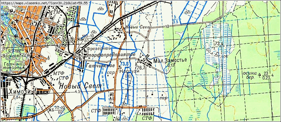 Карта МАЛОЕ ЗАМОСТЬЕ, Ленинградская область, Гатчинский район