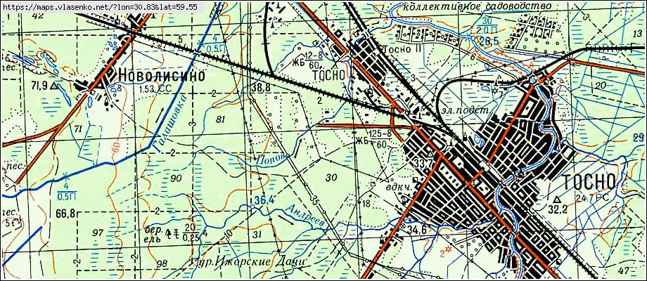 Карта МАЛЫЕ-КОЛПАНЫ, Ленинградская область, Гатчинский район