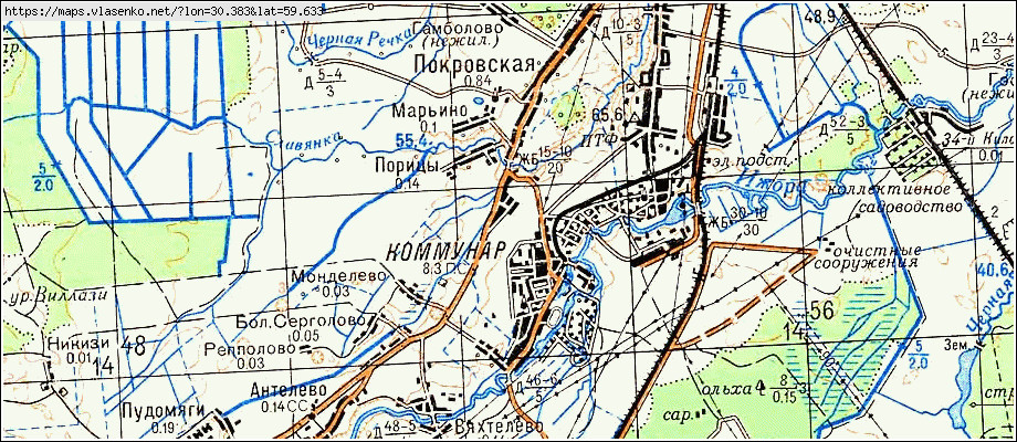 Карта МАРЬИНО, Ленинградская область, Гатчинский район