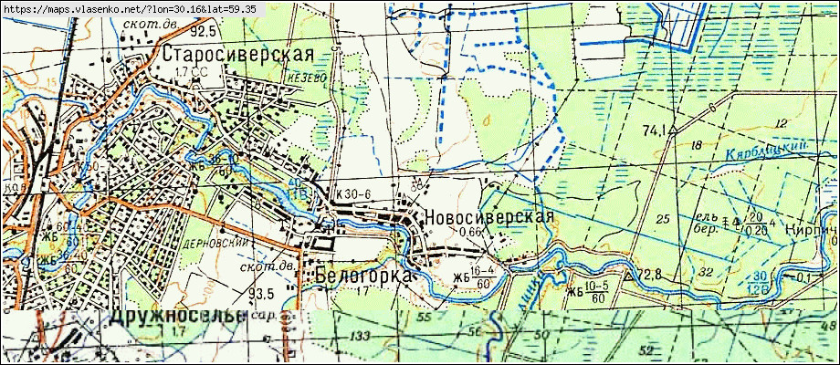 Карта МЕЖНО, Ленинградская область, Гатчинский район