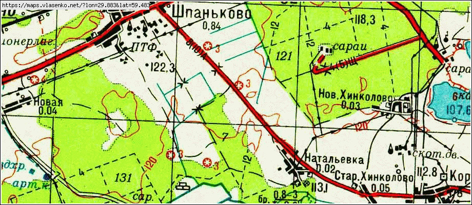 Карта НАТАЛЬЕВКА, Ленинградская область, Гатчинский район