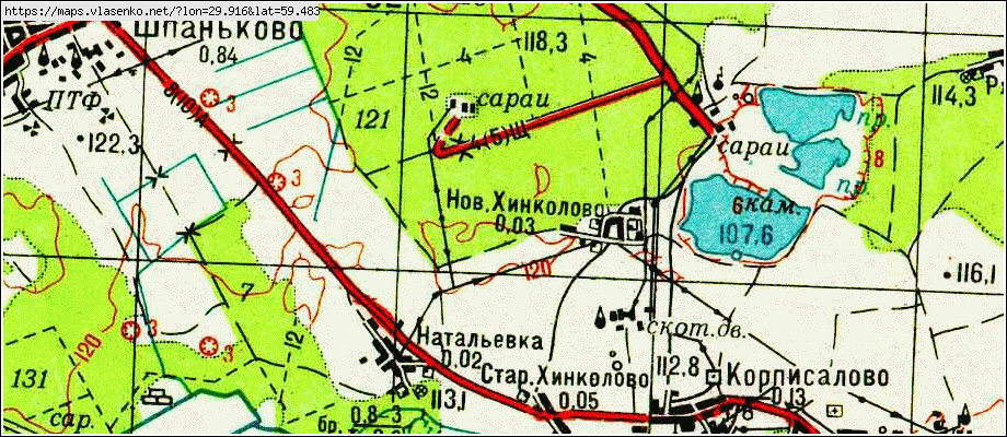 Карта НОВОЕ ХИНКОЛОВО, Ленинградская область, Гатчинский район
