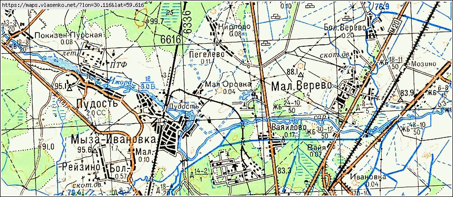 Карта ПЕГЕЛЕВО, Ленинградская область, Гатчинский район