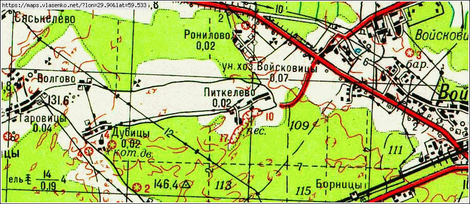 Карта ПИТКЕЛЕВО, Ленинградская область, Гатчинский район