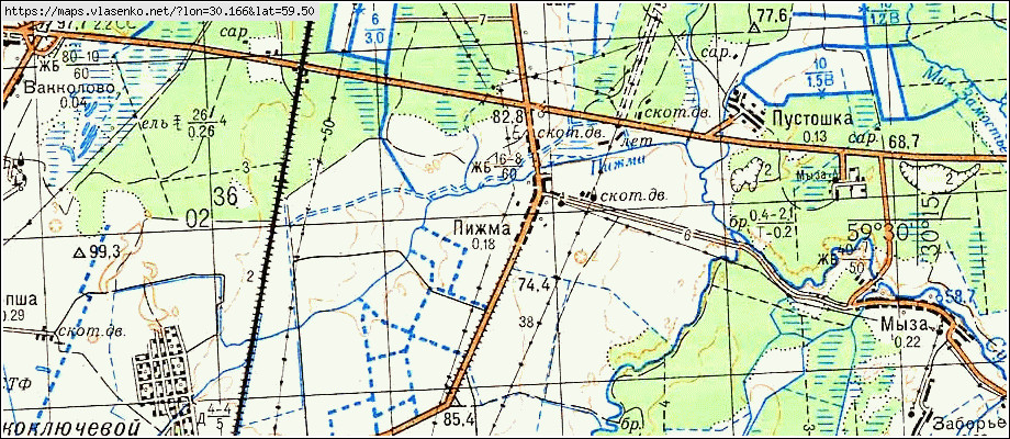 Карта ПИЖМА, Ленинградская область, Гатчинский район