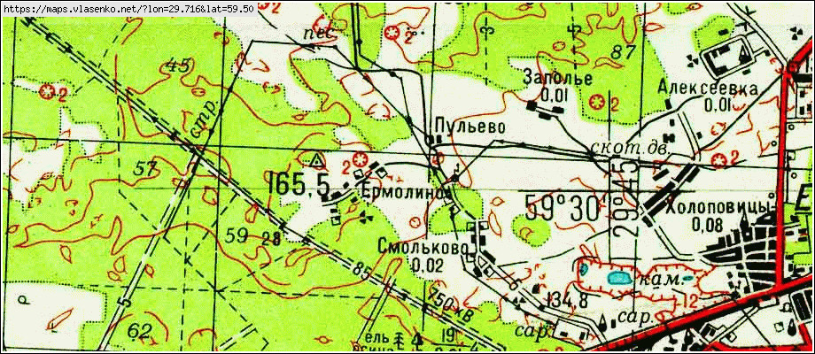 Карта ПУЛЬЕВО, Ленинградская область, Гатчинский район