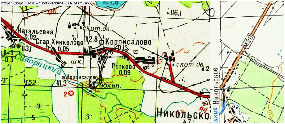 Карта РОТКОВО, Ленинградская область, Гатчинский район