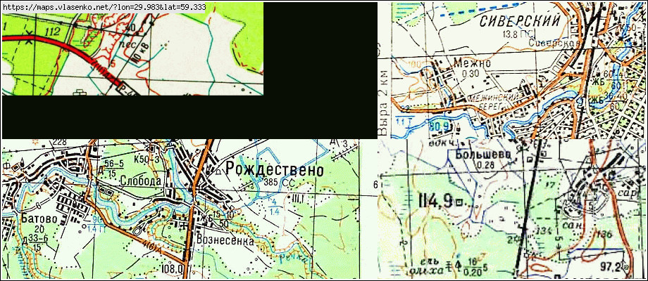 Карта РЫБИЦЫ, Ленинградская область, Гатчинский район