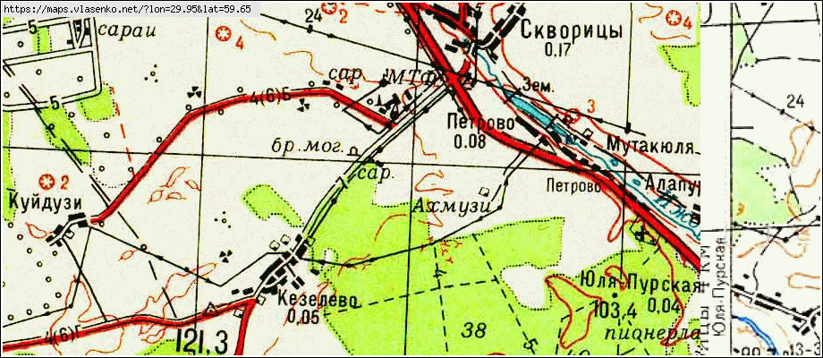Карта СКВОРИЦЫ, Ленинградская область, Гатчинский район