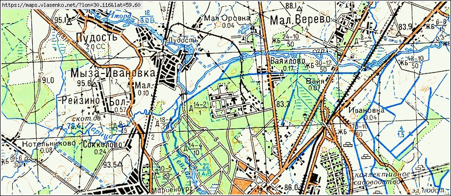 Карта ВАЙЯЛОВО, Ленинградская область, Гатчинский район