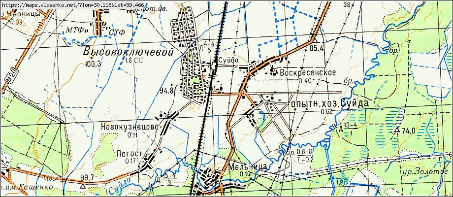 Карта ВОСКРЕСЕНСКОЕ, Ленинградская область, Гатчинский район