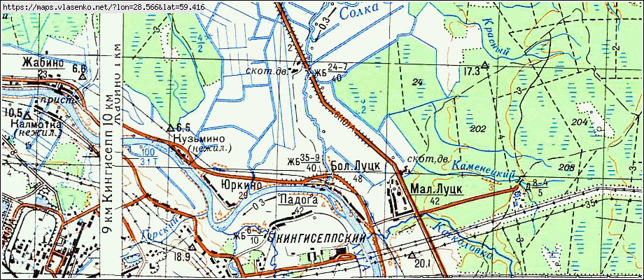Карта БОЛЬШОЙ ЛУЦК, Ленинградская область, Кингисеппский район