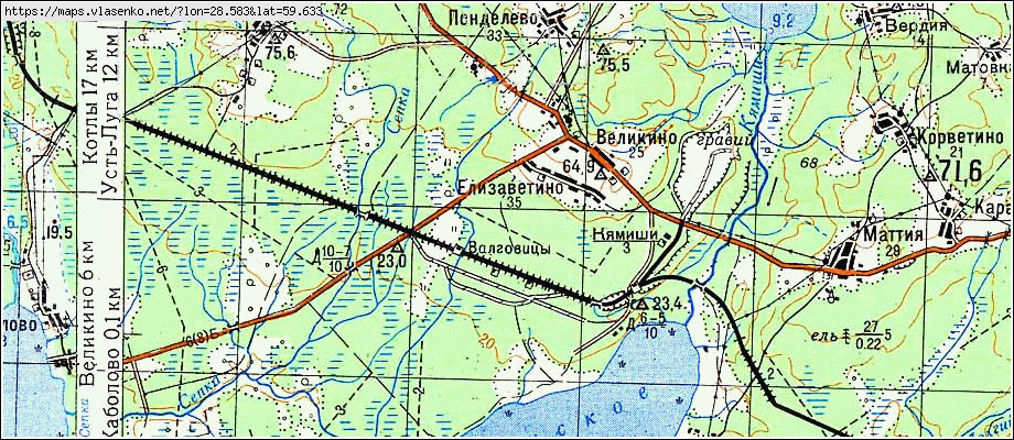 Карта ЕЛИЗАВЕТИНО, Ленинградская область, Кингисеппский район