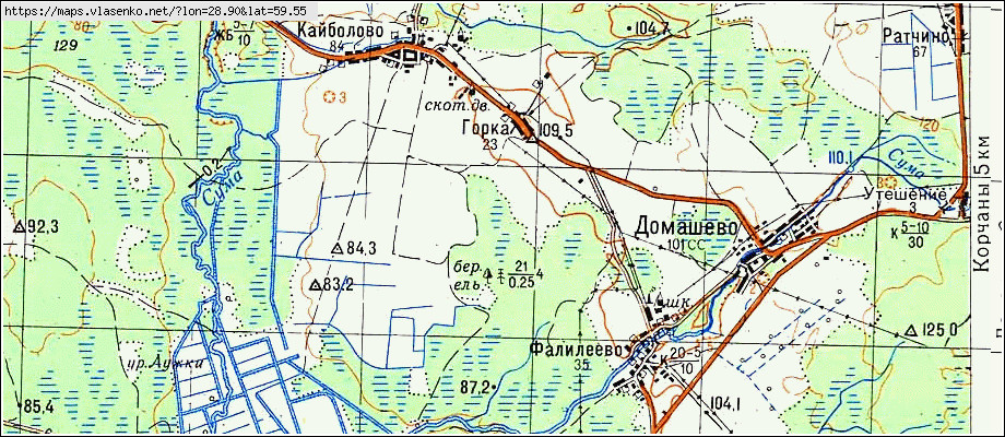 Карта ГОРКА 1, Ленинградская область, Кингисеппский район