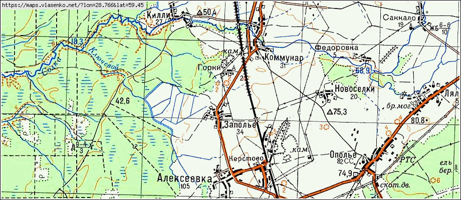 Карта ГОРКИ 2, Ленинградская область, Кингисеппский район