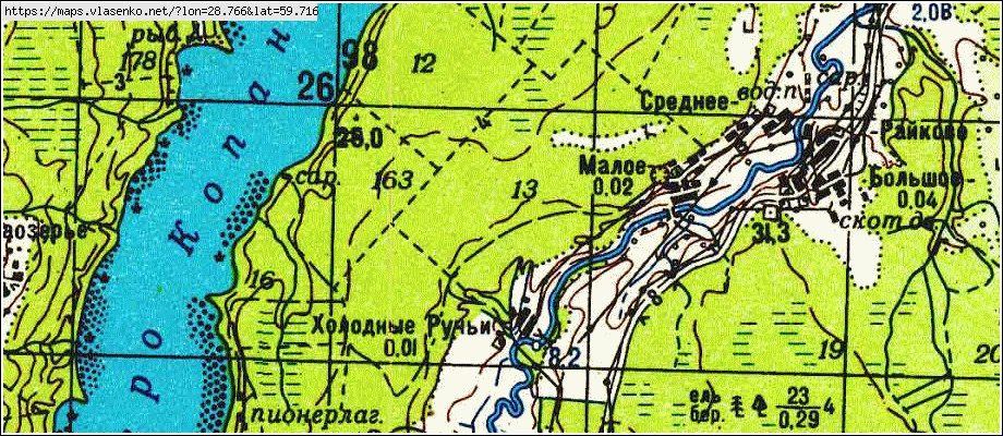 Карта ХОЛОДНЫЕ РУЧЬИ, Ленинградская область, Кингисеппский район