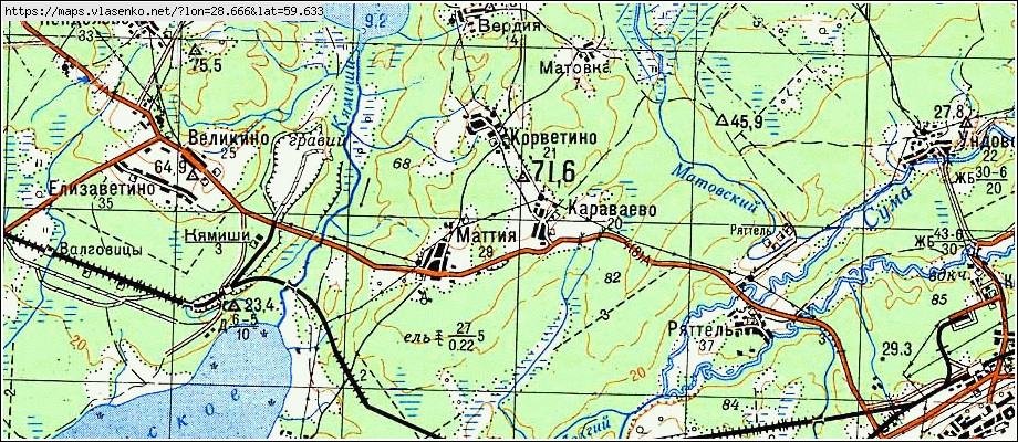 Карта КАРАВАЕВО, Ленинградская область, Кингисеппский район