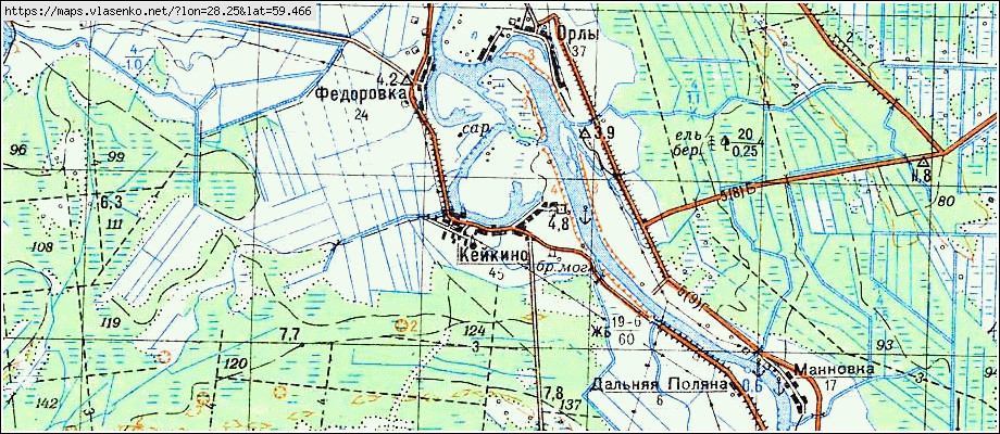 Карта КЕЙКИНО, Ленинградская область, Кингисеппский район