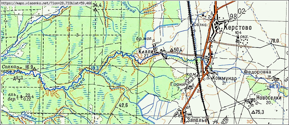 Карта КИЛЛИ, Ленинградская область, Кингисеппский район