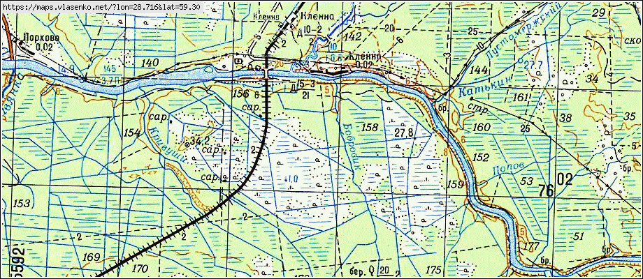 Карта КЛЕННО, Ленинградская область, Кингисеппский район