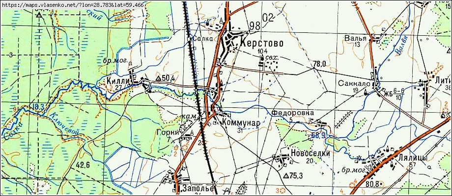 Карта КОММУНАР, Ленинградская область, Кингисеппский район