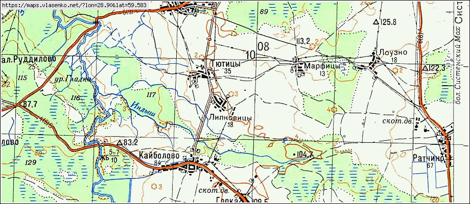 Карта ЛИПКОВИЦЫ, Ленинградская область, Кингисеппский район