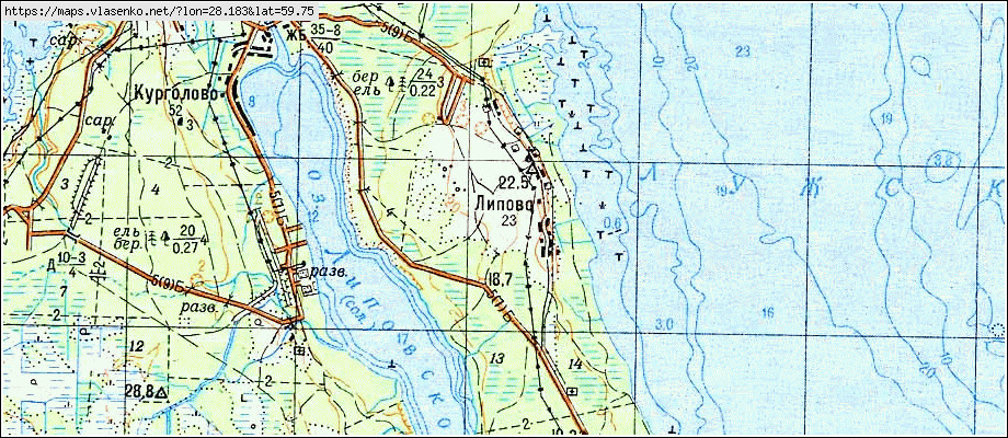Карта ЛИПОВО, Ленинградская область, Кингисеппский район