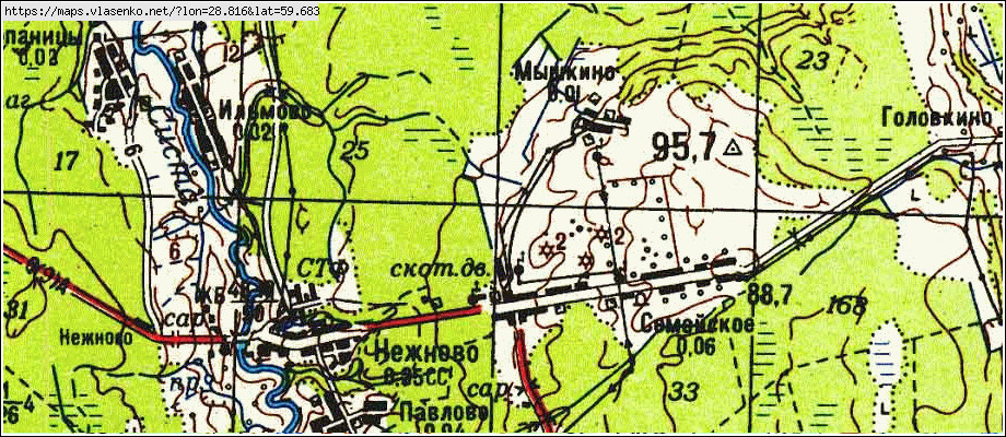 Карта ЛУИЗИНО, Ленинградская область, Кингисеппский район