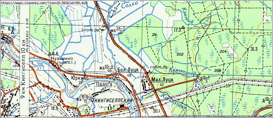 Карта МАЛЫЙ ЛУЦК, Ленинградская область, Кингисеппский район