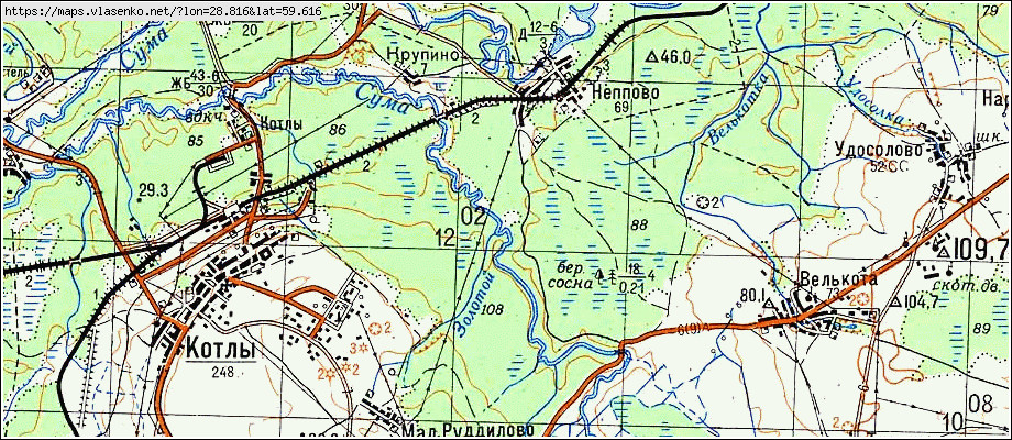 Карта НЕППОВО, Ленинградская область, Кингисеппский район