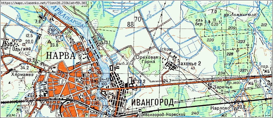 Карта ОРЕХОВАЯ ГОРКА, Ленинградская область, Кингисеппский район