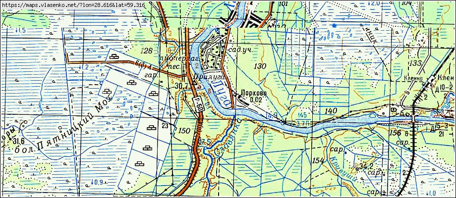 Карта ПОРХОВО, Ленинградская область, Кингисеппский район