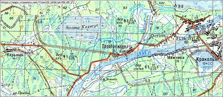 Карта ПРЕОБРАЖЕНКА, Ленинградская область, Кингисеппский район