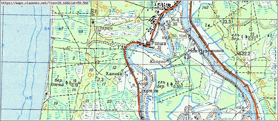 Карта ропша ломоносовский район