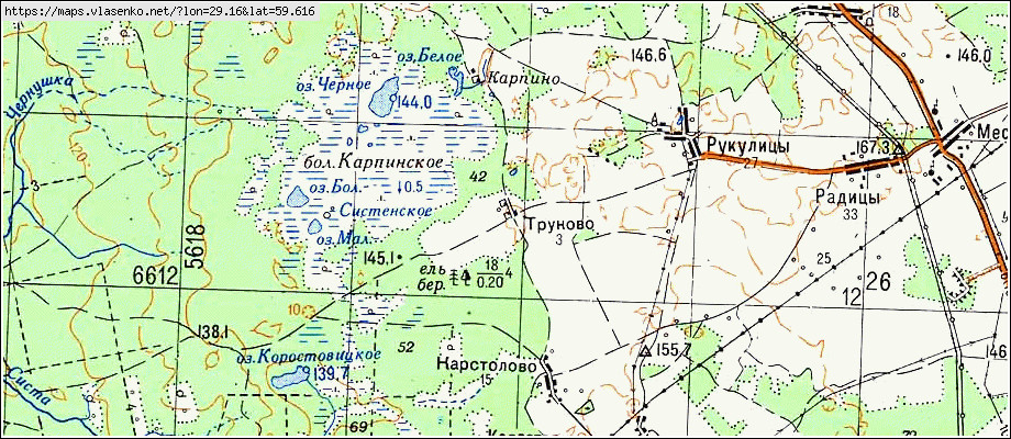 Карта САШИНО, Ленинградская область, Кингисеппский район