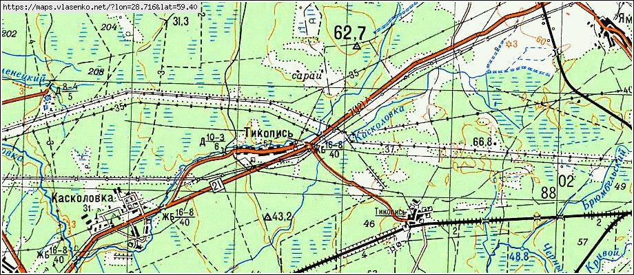 Карта ТИКОПИСЬ, Ленинградская область, Кингисеппский район