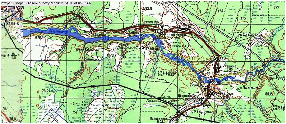 Карта ГОРЯТИНО, Ленинградская область, Киришский район