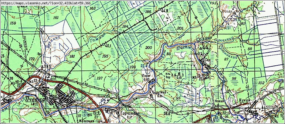 Карта ПОРОГ, Ленинградская область, Киришский район