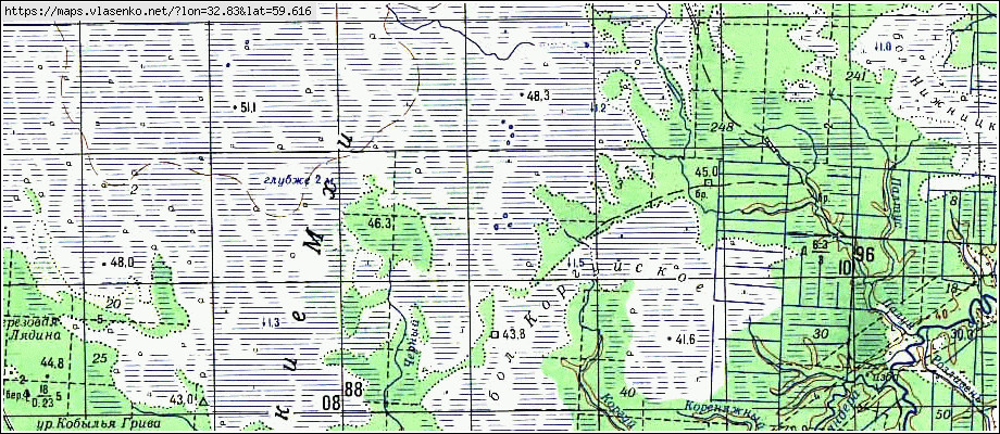 Карта ТИХОРИЦЫ, Ленинградская область, Киришский район