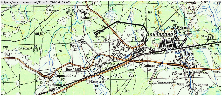 Карта КОНЦЫ, Ленинградская область, Кировский район